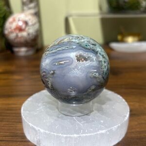 Moss agate sphere